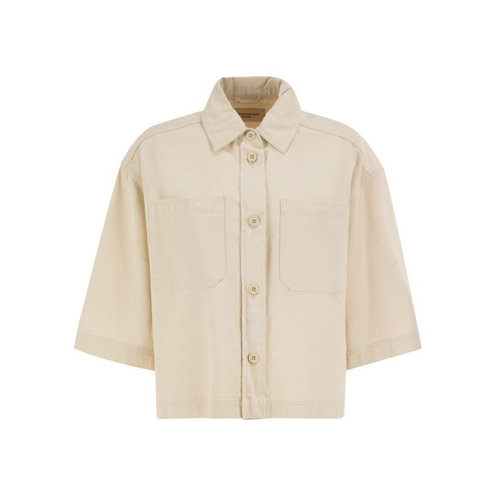 Weekend Maxmara Women Wkdterra - Cotton Denim Short-Sleeved Shirt